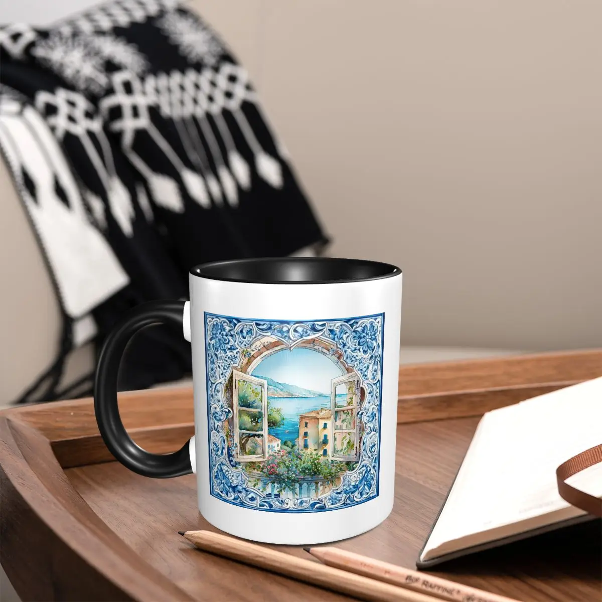 Lemon Tea Coffee - Kubki ceramiczne z motywem sicilianskich płytek,