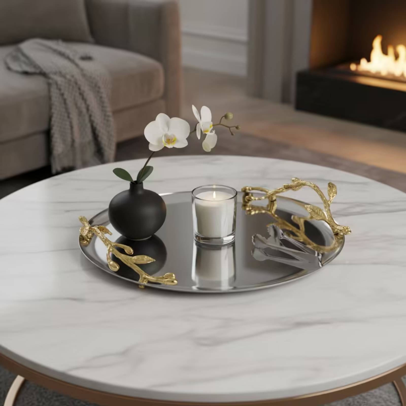 Okrągła dekoracyjna taca do se – Coffee Tea For Plants recenzja i cena